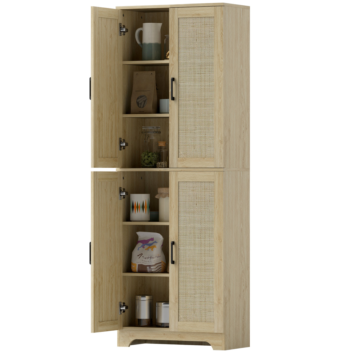 Armario de cocina independiente con puertas de ratán 170 cm