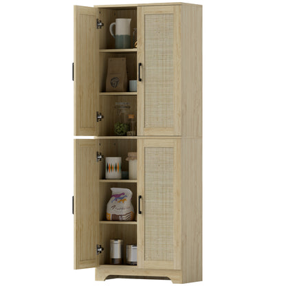 Armario de cocina independiente con puertas de ratán 170 cm