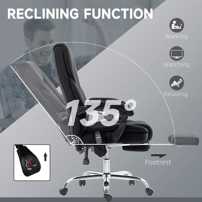 Silla de oficina de masaje reclinable con reposapiés ajustable