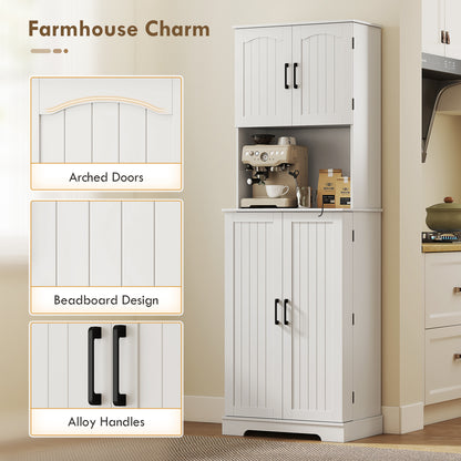Tall farmhouse kitchen pantry storage cabinet 181.5 cm