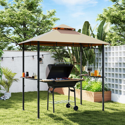 Cenador para barbacoa de doble techo 244 x 152 cm