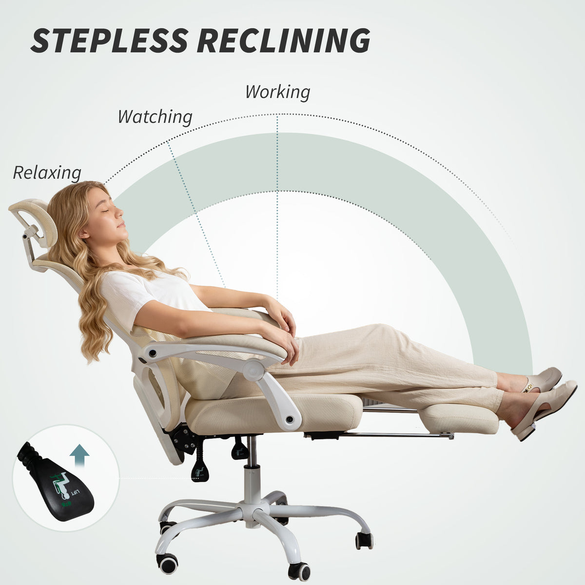 Ergonomic office chair with adjustable lumbar support and headrest