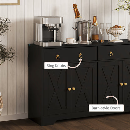 Aparador de cocina 4 puertas barniz 2 cajones madera
