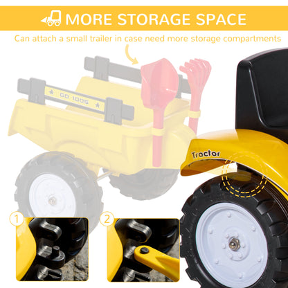 Kids Pedal Ride-On Tractor with Manual Bucket