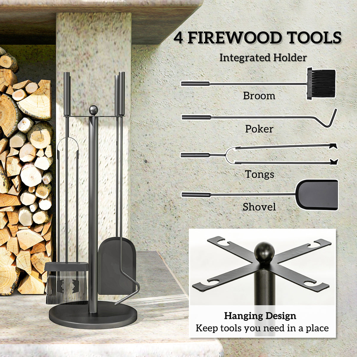 Fireplace Tools Set — Set of 5