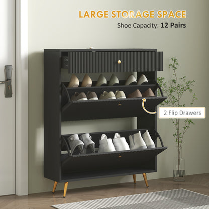Narrow shoe storage cabinet wave panels