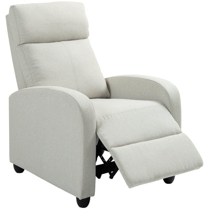 Manual reclining chair padded linen living room