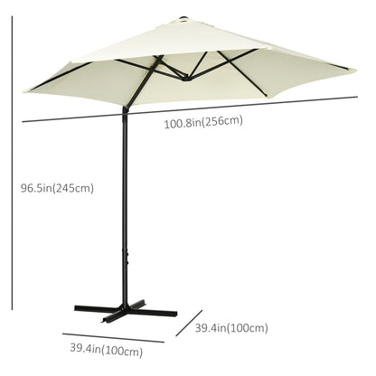 Sombrilla excentrada cantilever de 8,5 pies con base