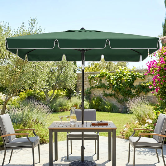 Rectangle Patio Umbrella 198 x 130 cm Tilting Aluminum