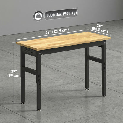 Heavy-Duty Adjustable Workbench 60 in — 2000 lbs Capacity