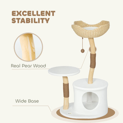 Árbol para gatos de 101 cm estabilizado con rascador de sisal