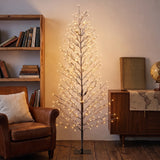 180 cm (183 cm) Lighted Snow-Flocked Twig Tree with LEDs