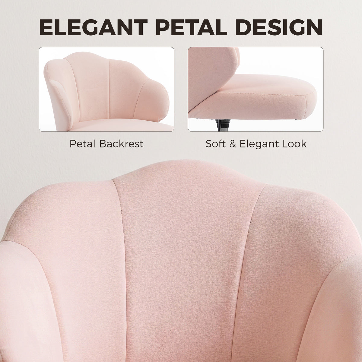 Silla de oficina giratoria de terciopelo pétalo
