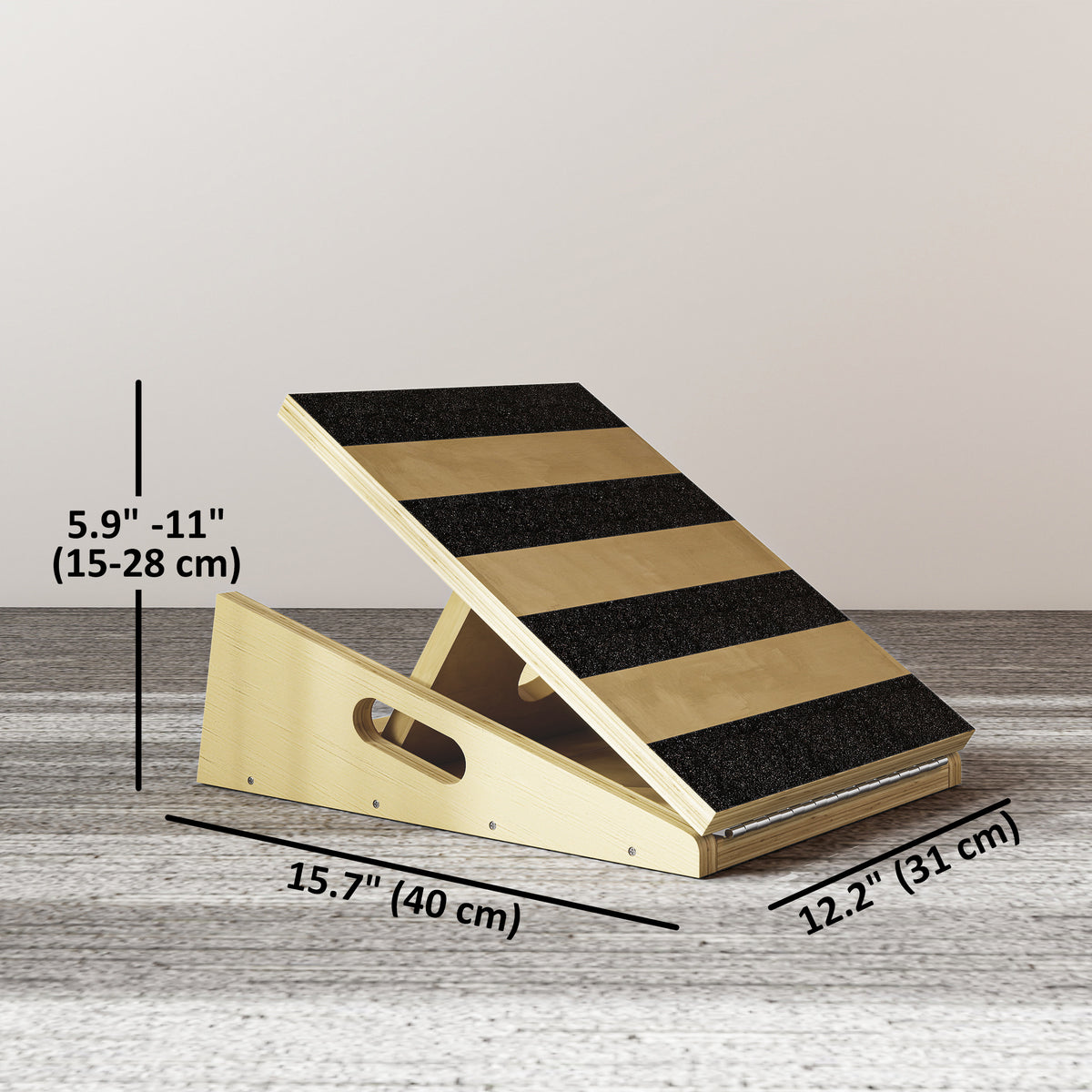 Adjustable wooden calf stretcher slant board