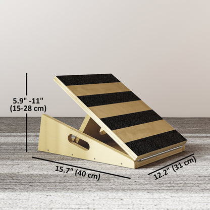 Adjustable wooden calf stretcher slant board