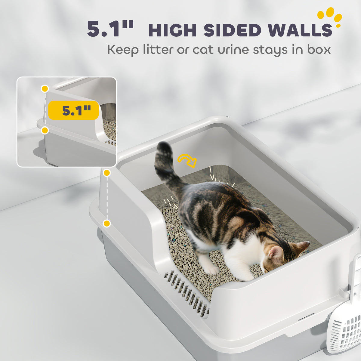 Stainless steel cat litter box with lid