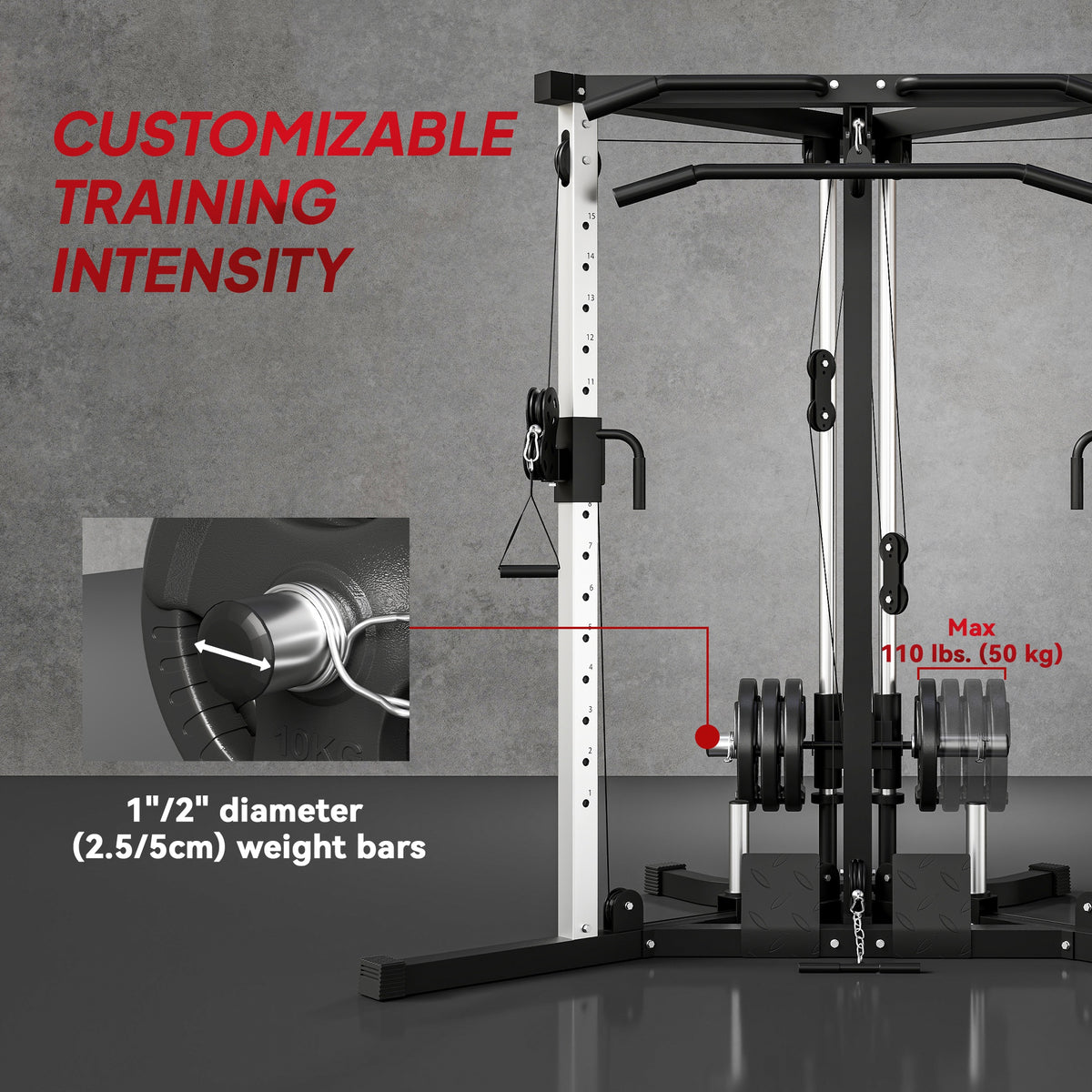 Torre de musculación multifuncional de acero