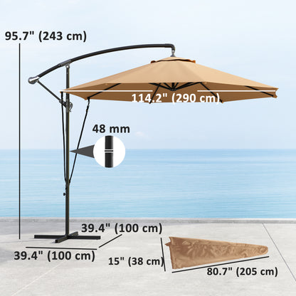 Offset Cantilever Umbrella 360° Rotating with Cross Base
