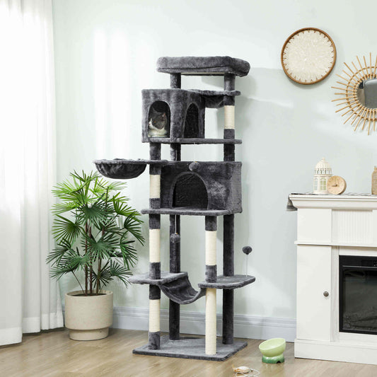 Árbol para gatos de varios niveles con casetas y rascadores de sisal