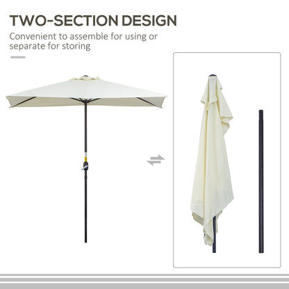 8 ft Half-Round Balcony Patio Umbrella with Crank