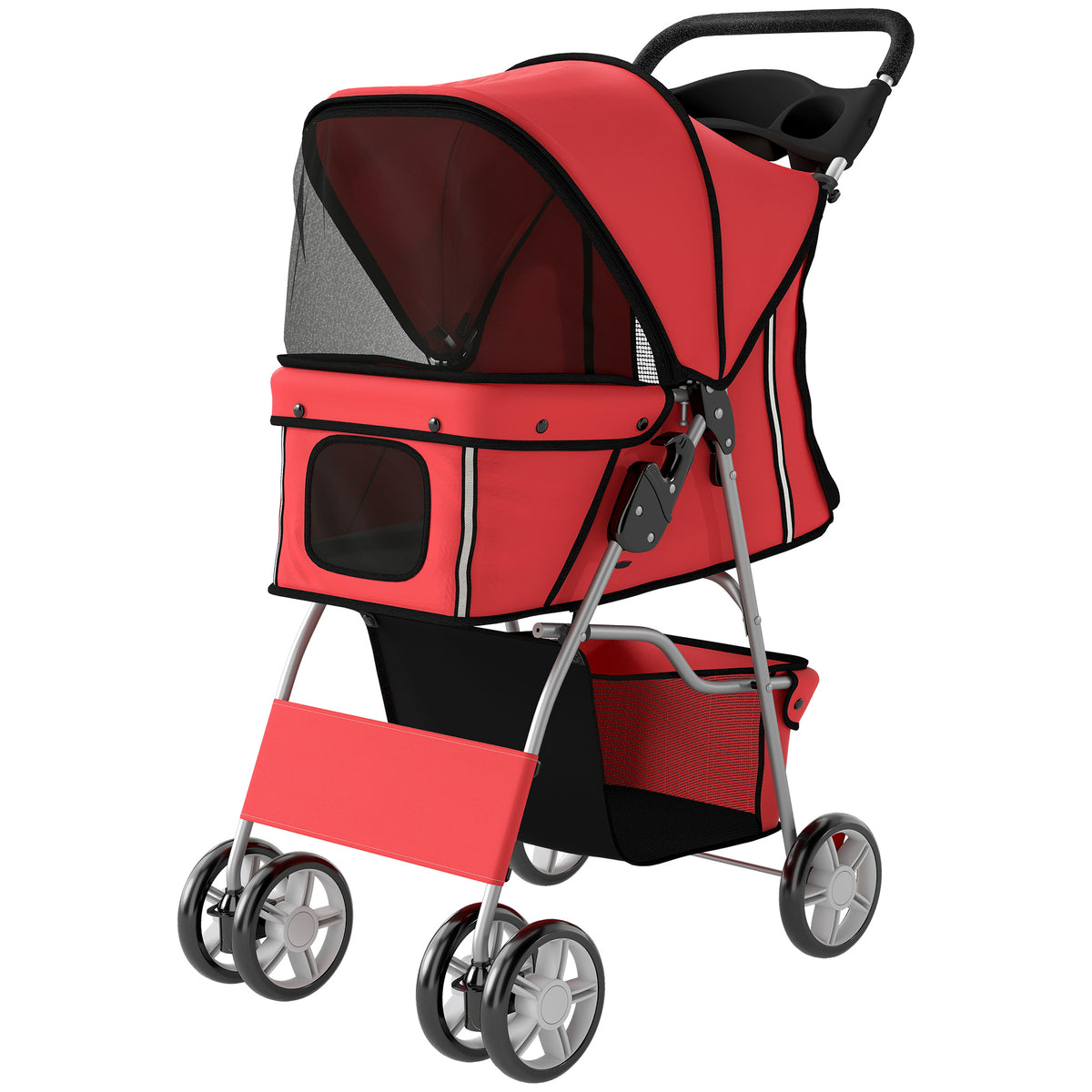 Cochecito plegable para mascotas con ruedas giratorias