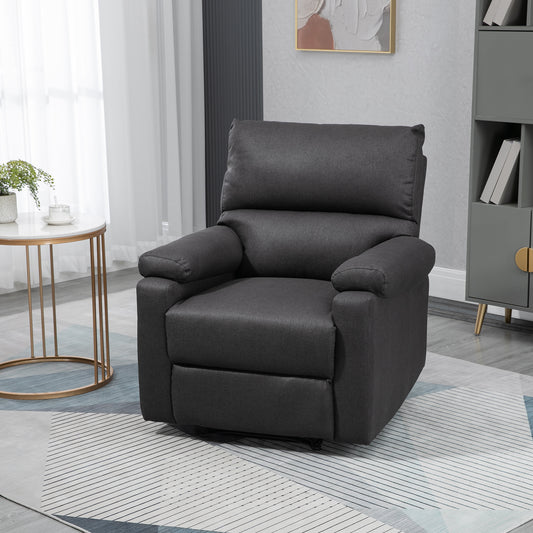 Manual Reclining Chair with Linen Footrest