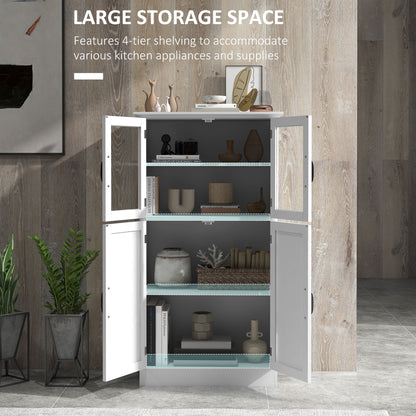 Modern kitchen sideboard with glass doors and shelves