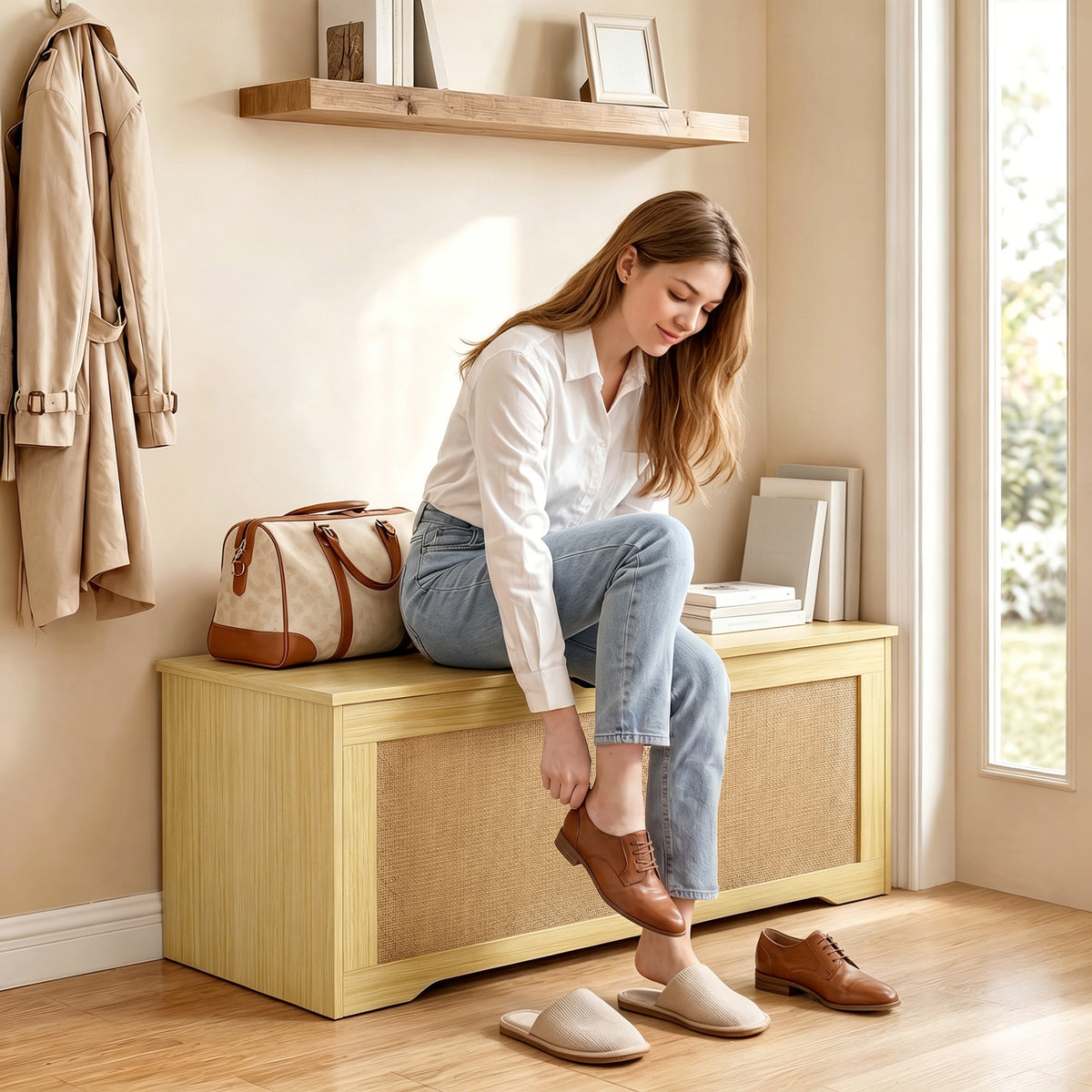 Storage Chest with Safety Hinges