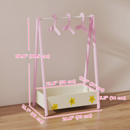 Kids Clothing Rack with Storage Shelf