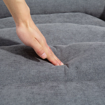 Velvet Accent Chair with Integrated Footrest
