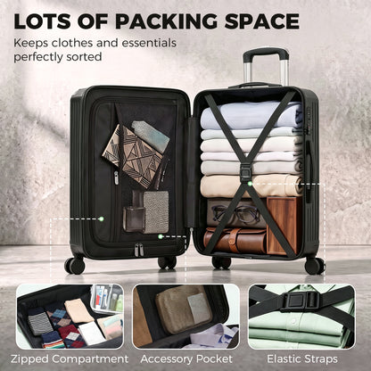 Maleta rígida 61 cm protección de esquinas cerradura TSA