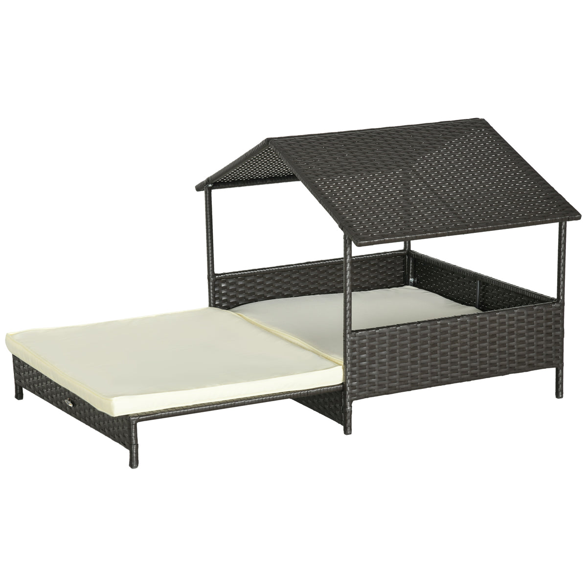 Elevated Dog House with Canopy for Medium Dogs