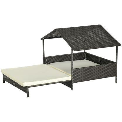 Elevated Dog House with Canopy for Medium Dogs
