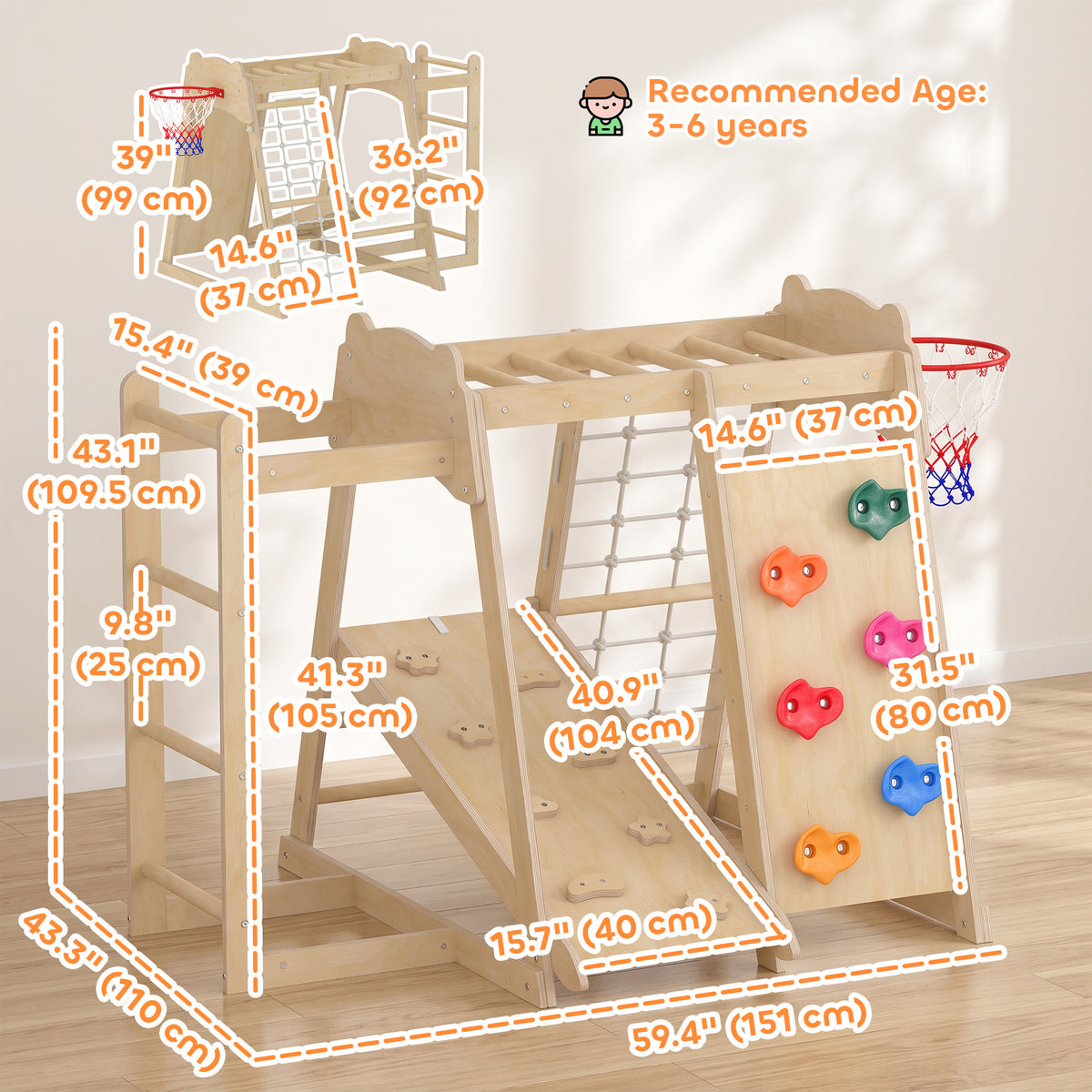 7-in-1 Kids Montessori Jungle Gym