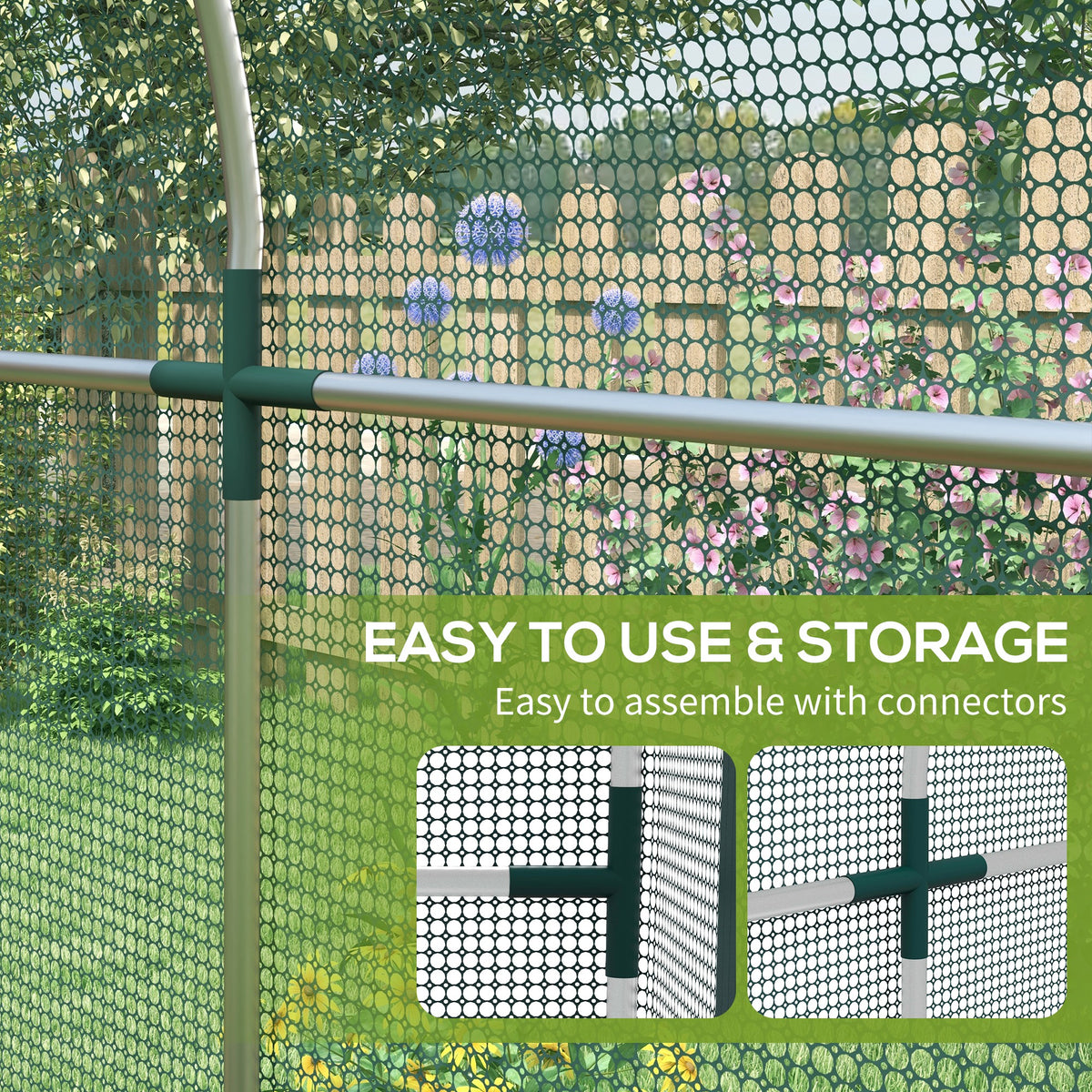 Galvanized Steel Protection Cage 120x240cm with Zippered Door