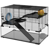 Three-Tier Hamster Cage with Glass Basin