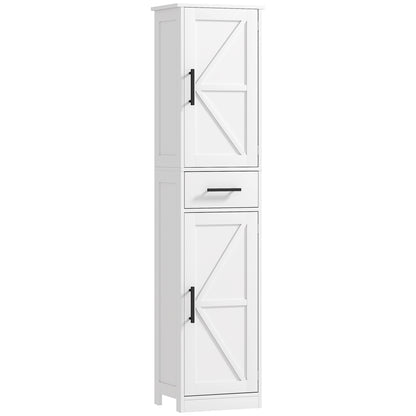 Tall Bathroom Cabinet Barn Doors Drawer Adjustable Shelves