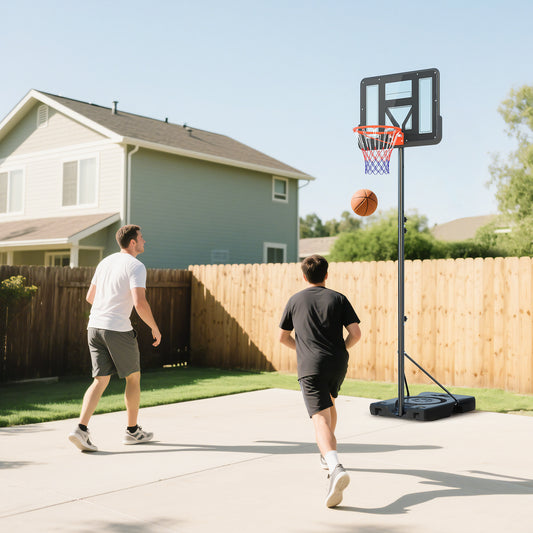 Canasta de baloncesto portátil ajustable con ruedas — 43 pulg.