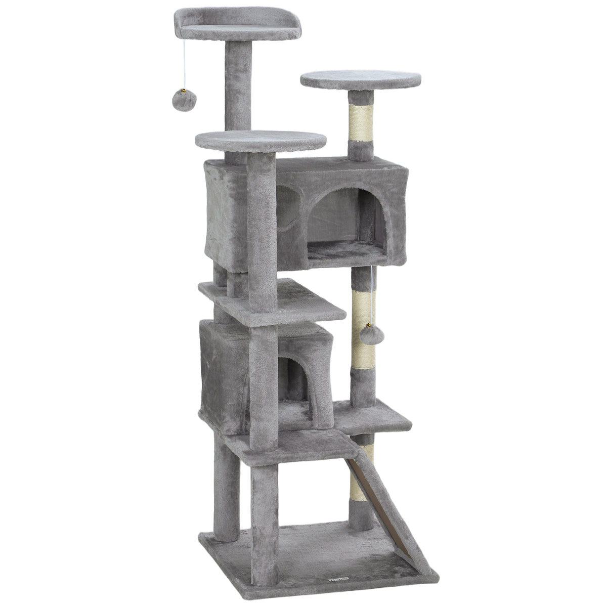 Multi-Level Cat Tree with Scratching Posts and Condo 138 cm