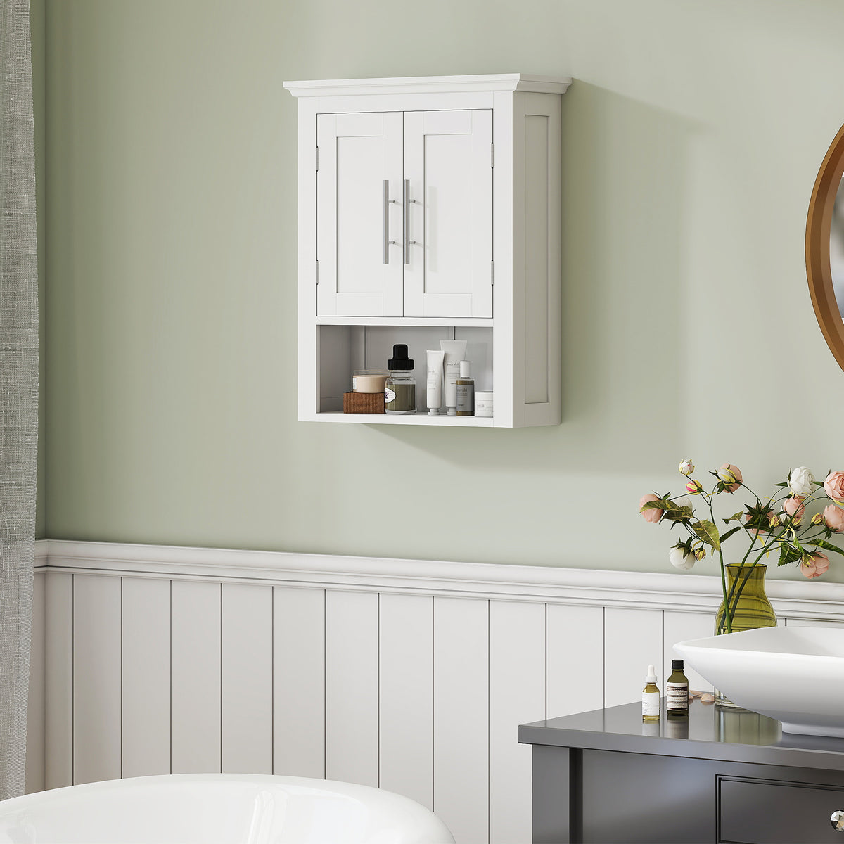 Bathroom Wall Cabinet with Adjustable Shelves