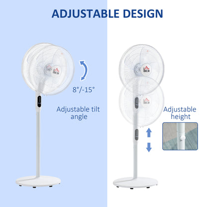 Oscillating Floor Fan with Remote Control and LED Display