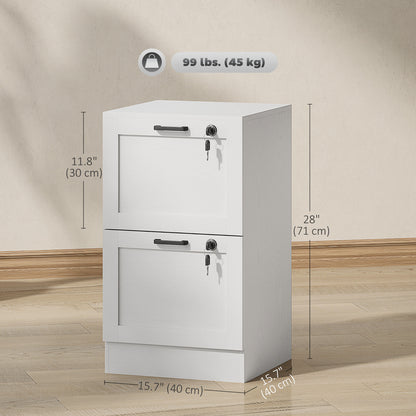 Archivador vertical de 2 cajones con cerradura de MDF