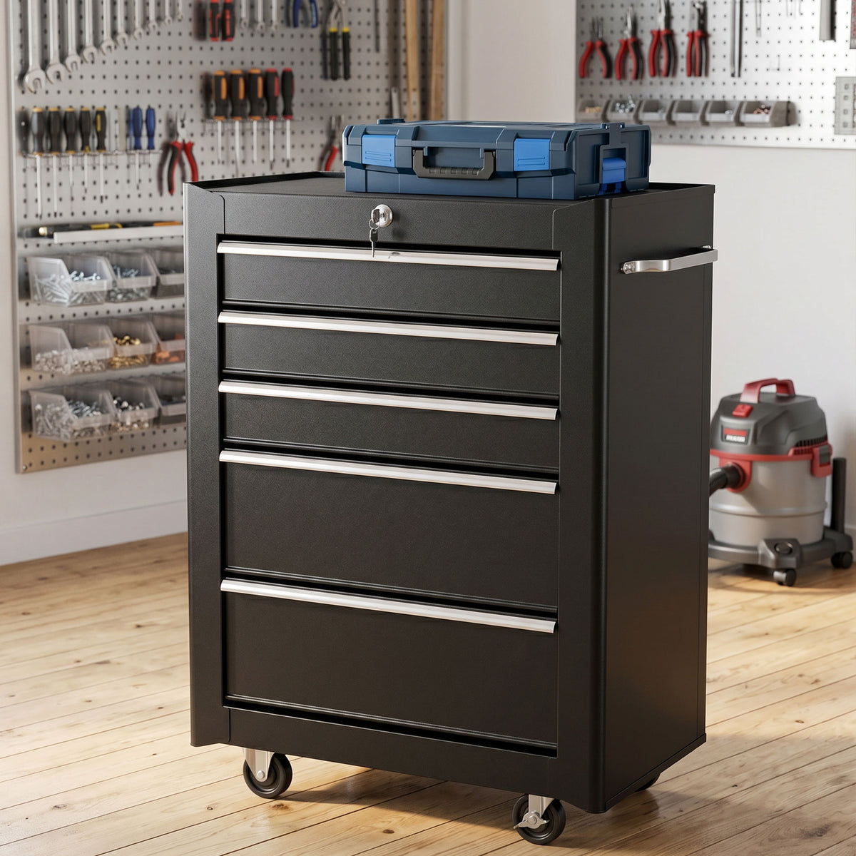 5-Drawer Rolling Lockable Steel Tool Chest