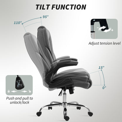 Executive velvet ergonomic office chair