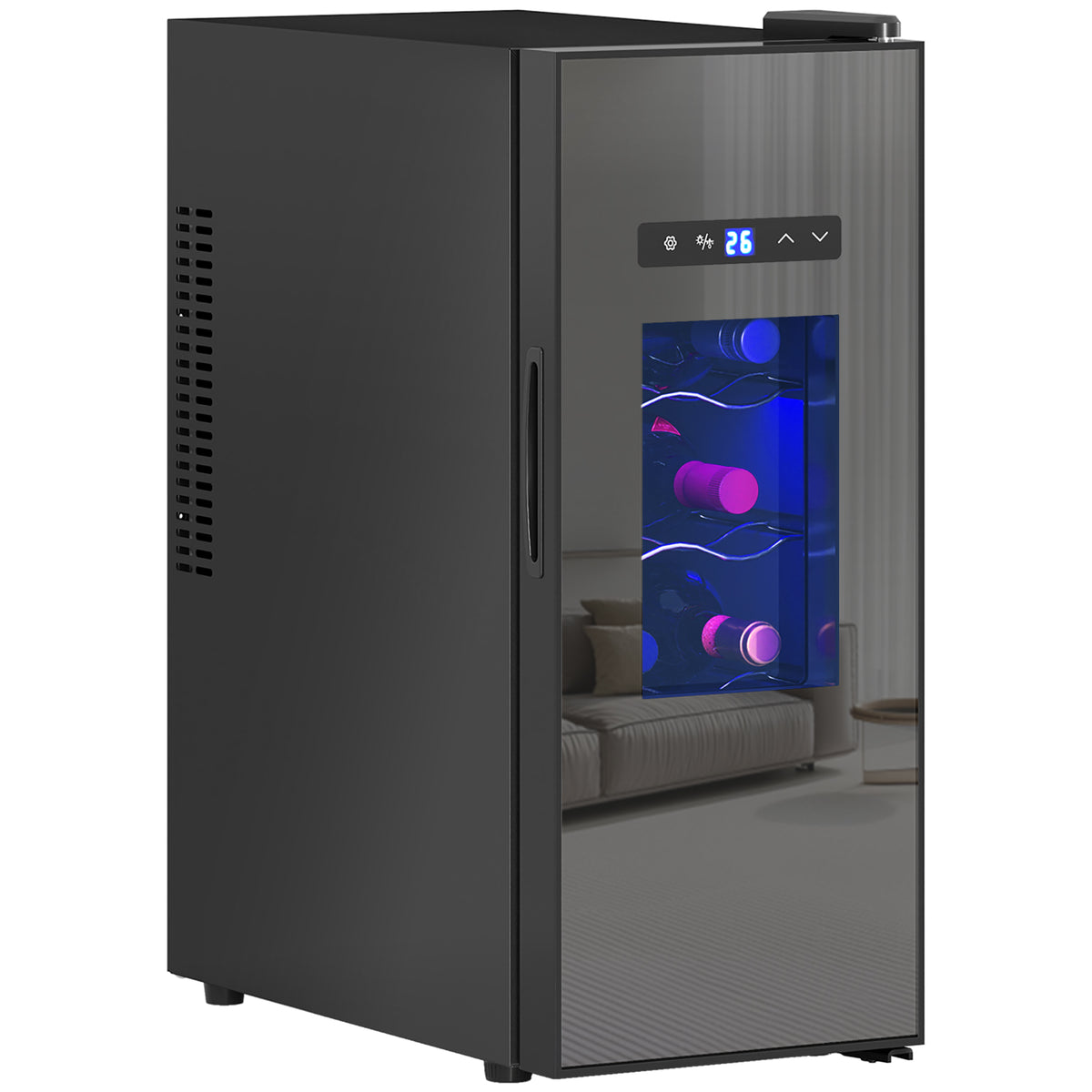 Compact 8 Bottle Wine Cooler Refrigerator