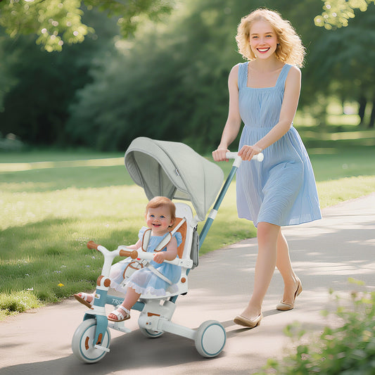 9-in-1 Convertible Tricycle with Safety Harness
