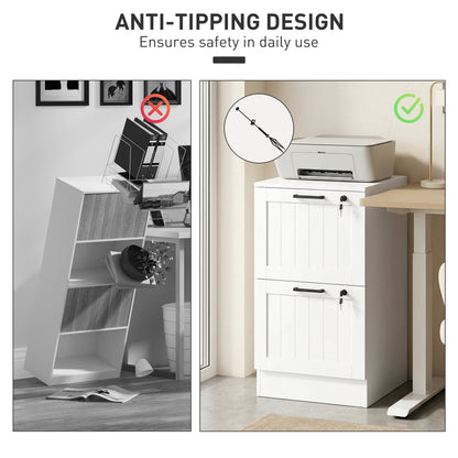 2-Drawer Locking Filing Cabinet for A4 and Letter Files