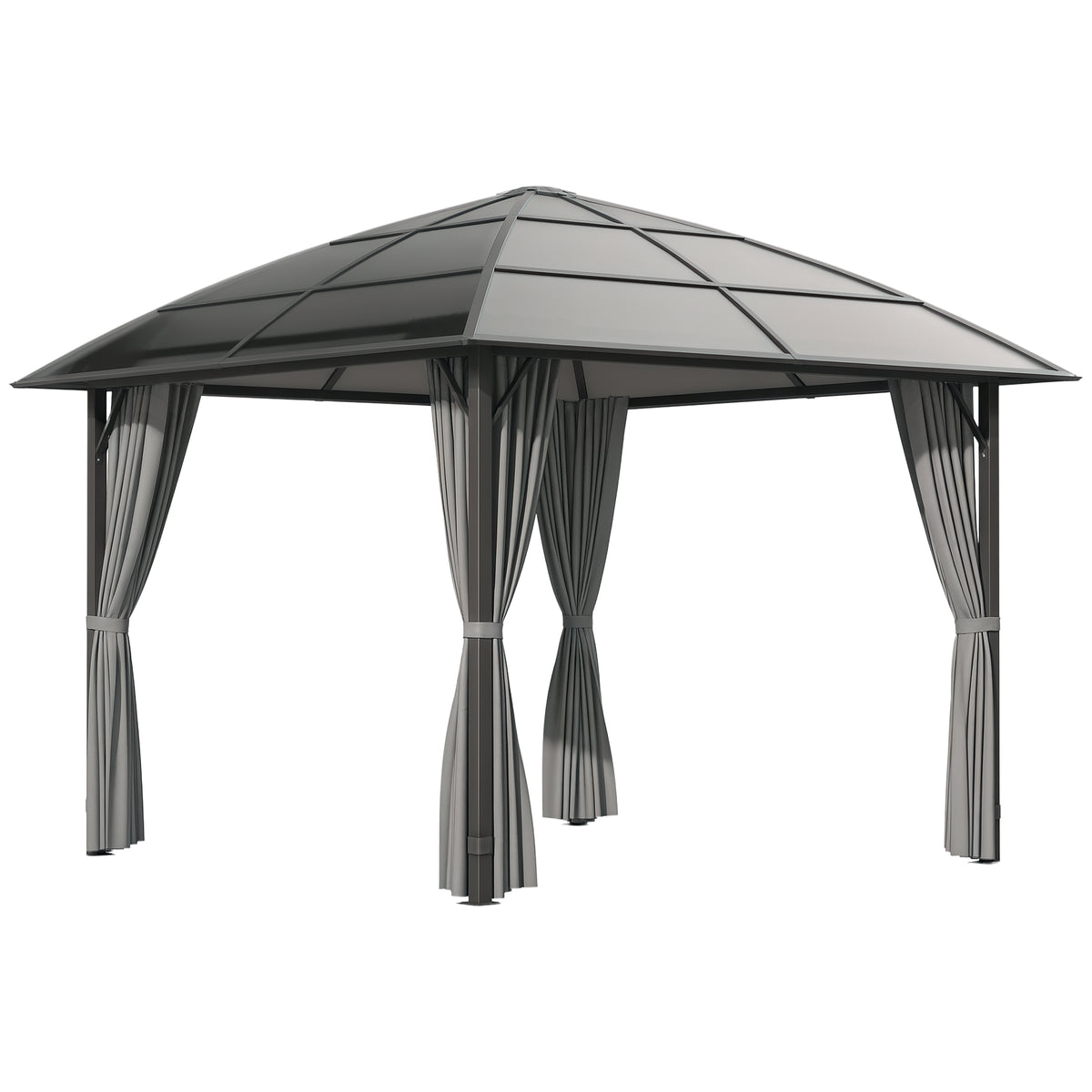 Hardtop Polycarbonate Gazebo UV60+ with Curtains