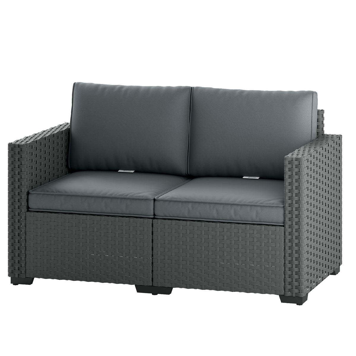 Outdoor Loveseat 2 Seater with Deep Cushions — Dark