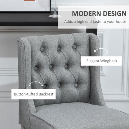 Set of 2 Button Tufted Bar Stools Counter Height